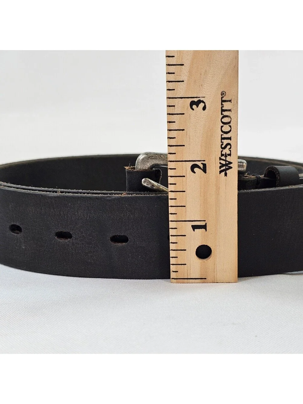 Timberland Mens Genuine Leather Belt Dark Brown Size 40 Metal Buckle Rugged